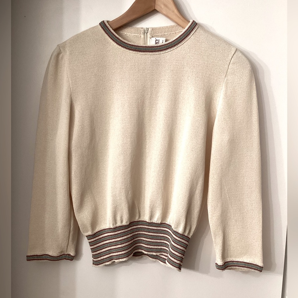Vintage Castleberry Knits 3/4 Sleeve Top